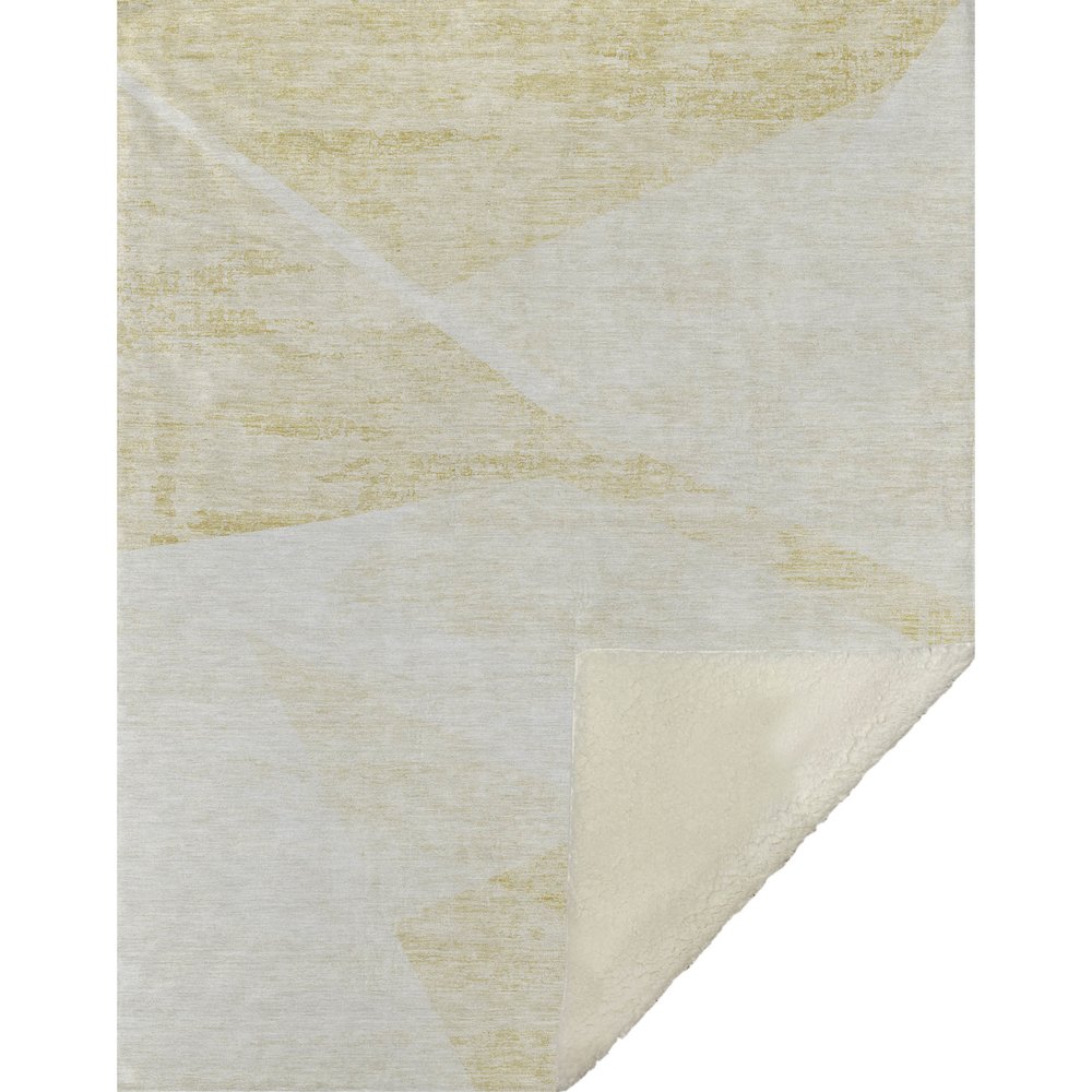 Premium Machine Washable ASB770 Gold 50" x 70" Sherpa Throw Blanket. Picture 1