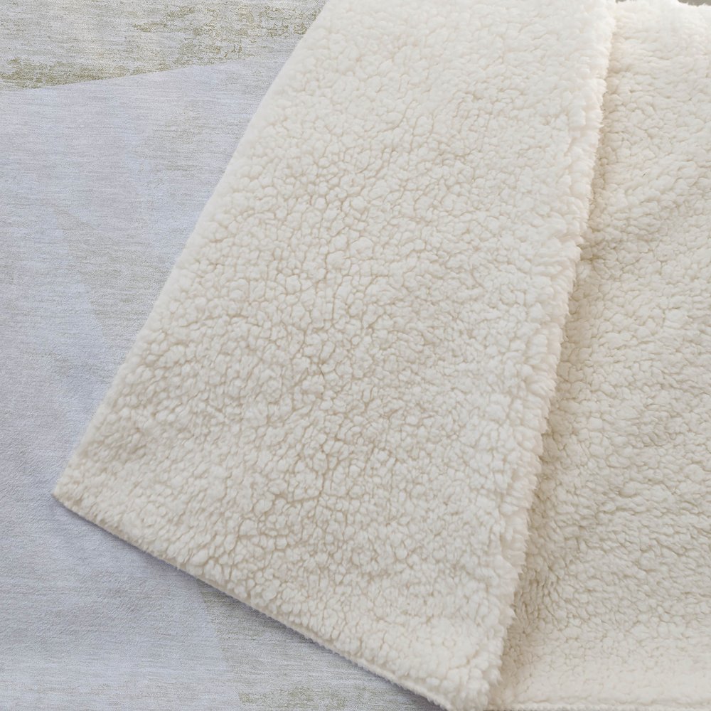 Premium Machine Washable ASB770 Khaki 50" x 70" Sherpa Throw Blanket. Picture 2