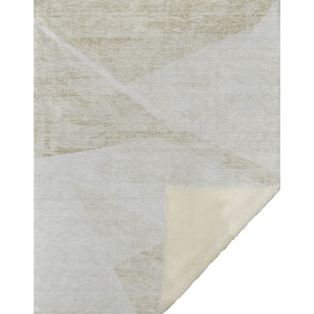 Premium Machine Washable ASB770 Khaki 50" x 70" Sherpa Throw Blanket. Picture 1