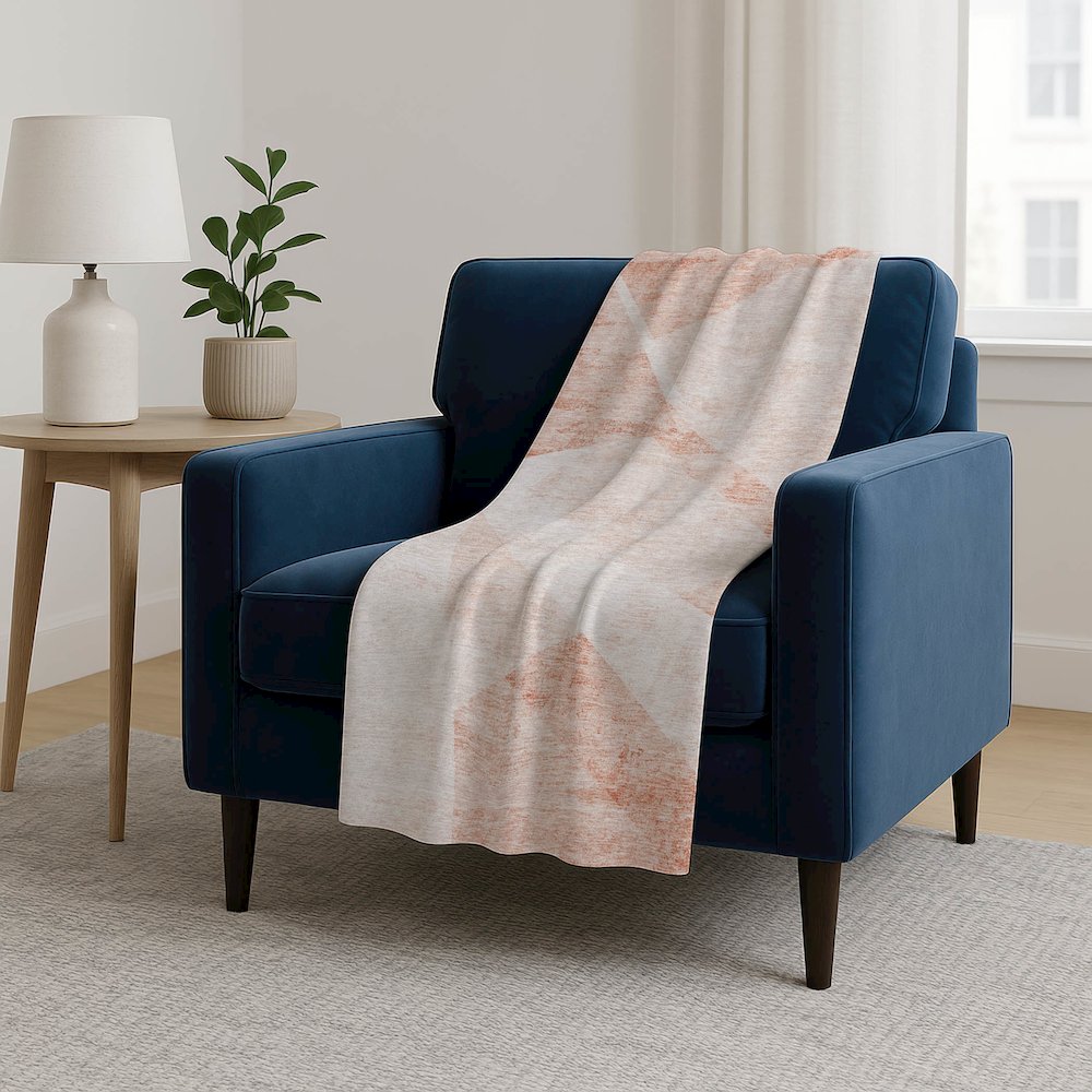 Premium Machine Washable ASB770 Salmon 50" x 70" Sherpa Throw Blanket. Picture 5