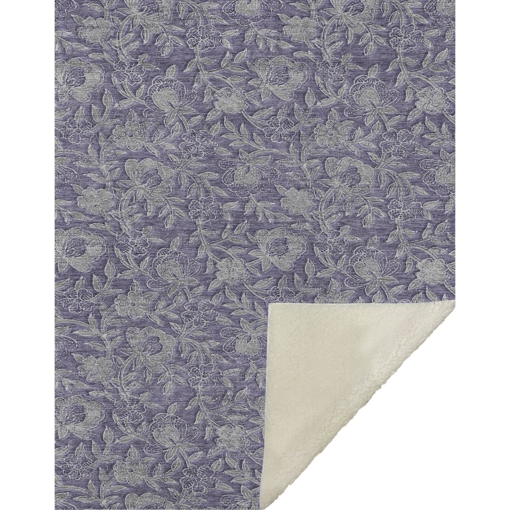 Premium Machine Washable ASB771 Eggplant 50" x 70" Sherpa Throw Blanket. Picture 1
