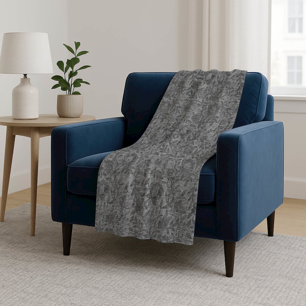 Premium Machine Washable ASB771 Gray 50" x 70" Sherpa Throw Blanket. Picture 5
