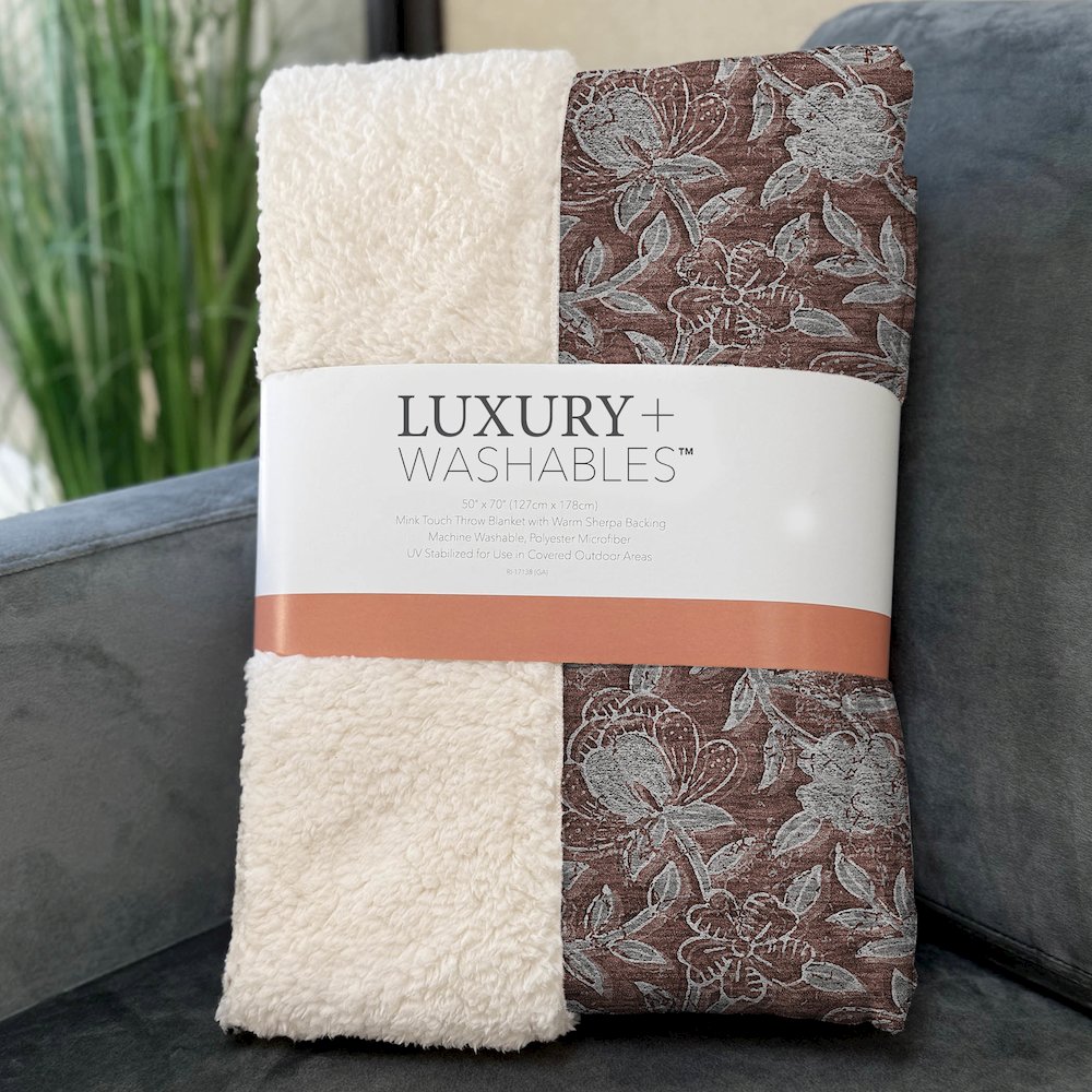 Premium Machine Washable ASB771 Paprika 50" x 70" Sherpa Throw Blanket. Picture 3
