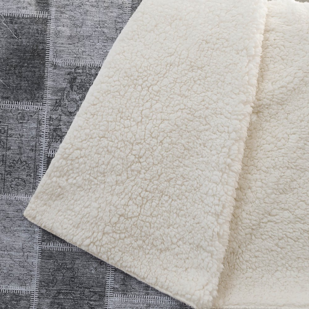 Premium Machine Washable ASB772 Gray 50" x 70" Sherpa Throw Blanket. Picture 2