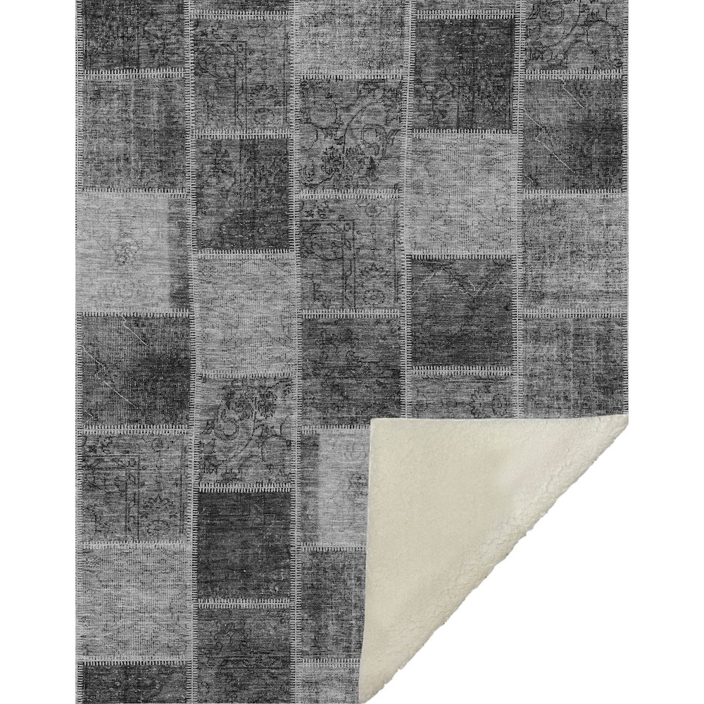 Premium Machine Washable ASB772 Gray 50" x 70" Sherpa Throw Blanket. Picture 1