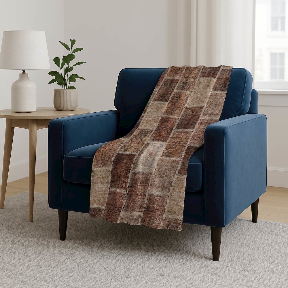 Premium Machine Washable ASB772 Paprika 50" x 70" Sherpa Throw Blanket. Picture 5