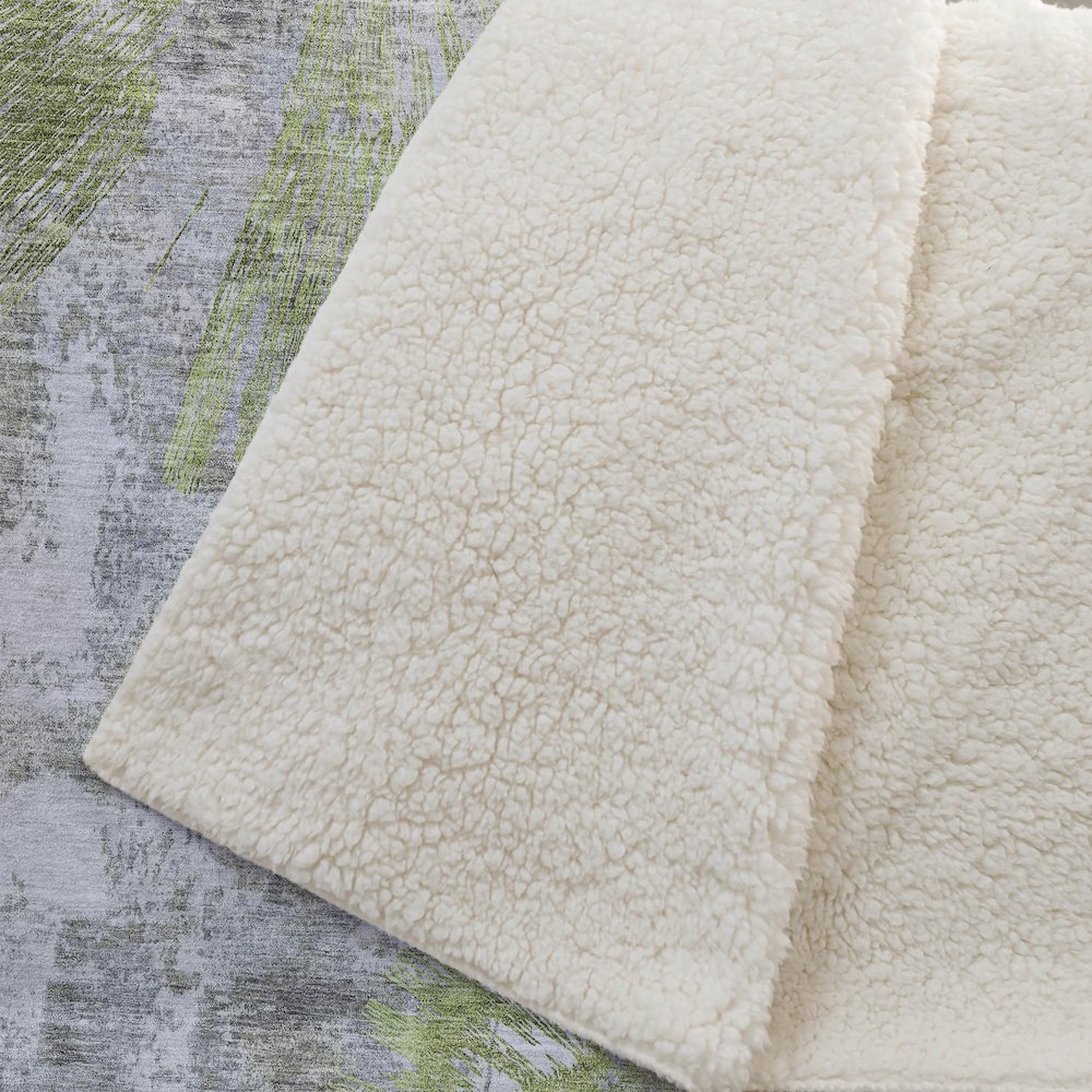 Premium Machine Washable ASB773 Aloe 50" x 70" Sherpa Throw Blanket. Picture 2
