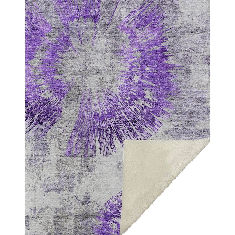 Premium Machine Washable ASB773 Purple 50" x 70" Sherpa Throw Blanket. Picture 1