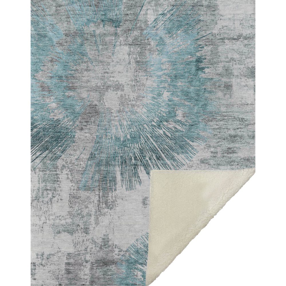 Premium Machine Washable ASB773 Teal 50" x 70" Sherpa Throw Blanket. Picture 1