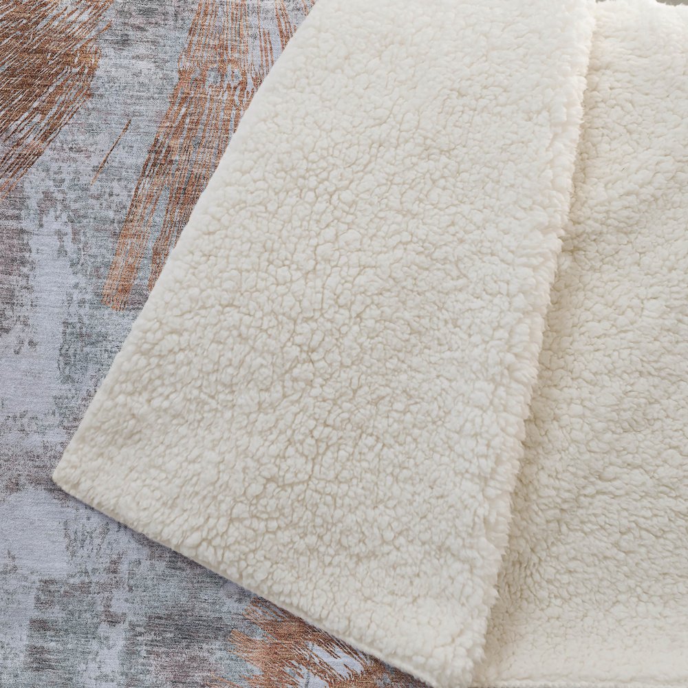 Premium Machine Washable ASB773 Terracotta 50" x 70" Sherpa Throw Blanket. Picture 2