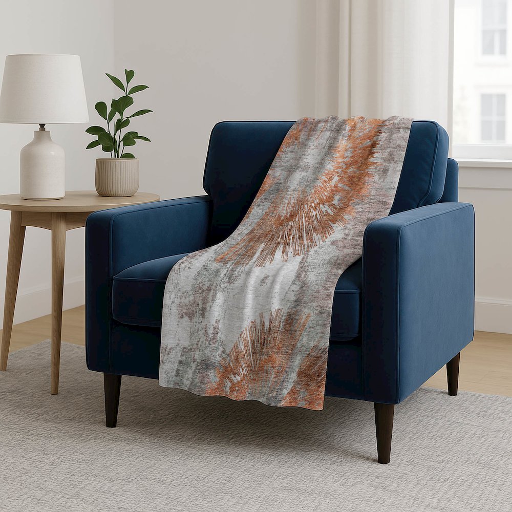 Premium Machine Washable ASB773 Terracotta 50" x 70" Sherpa Throw Blanket. Picture 5