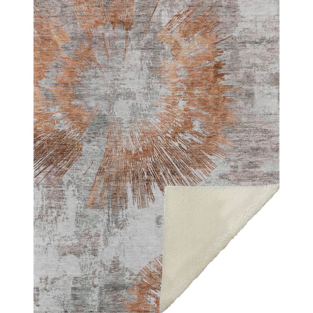 Premium Machine Washable ASB773 Terracotta 50" x 70" Sherpa Throw Blanket. Picture 1