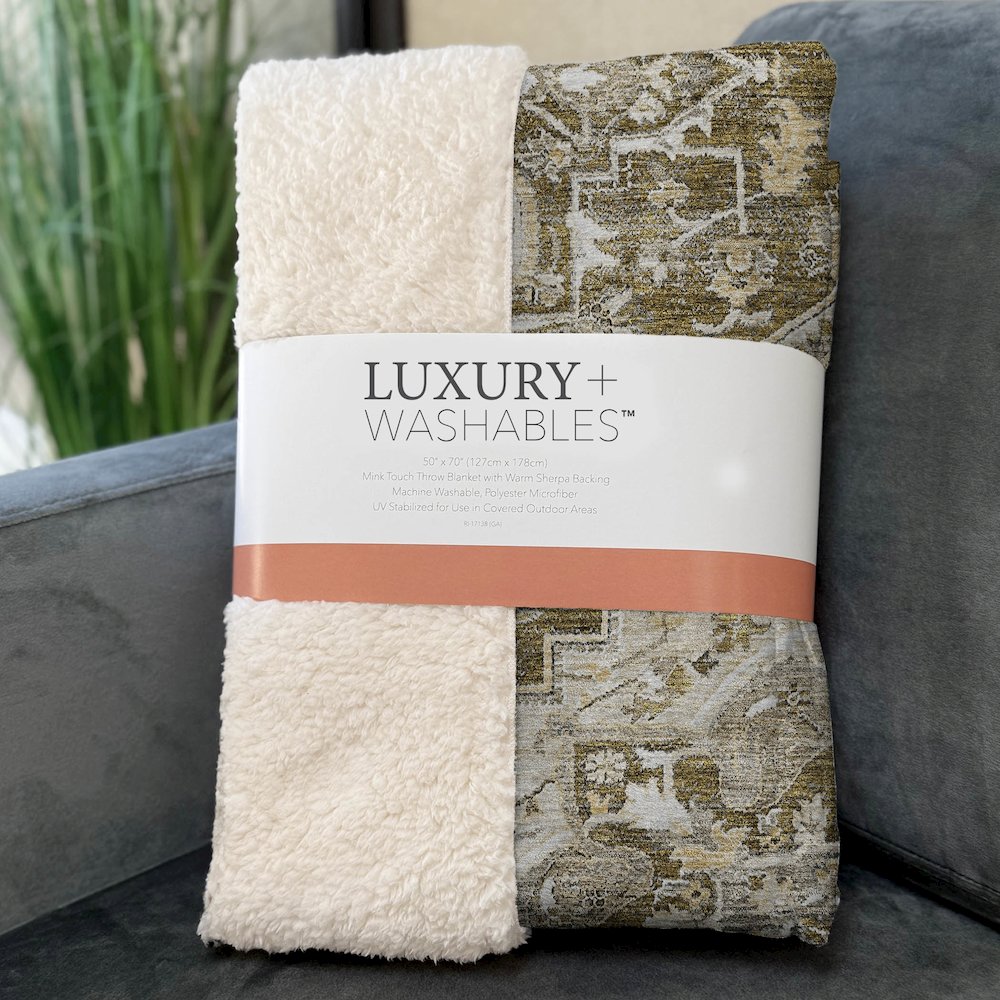 Premium Machine Washable ASB774 Brown 50" x 70" Sherpa Throw Blanket. Picture 3