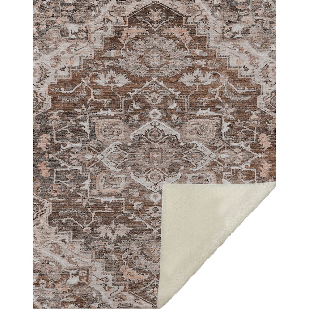 Premium Machine Washable ASB774 Terracotta 50" x 70" Sherpa Throw Blanket. Picture 1