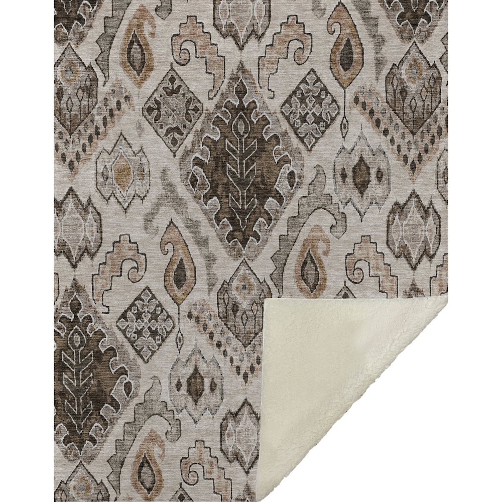 Premium Machine Washable ASB775 Brown 50" x 70" Sherpa Throw Blanket. Picture 1