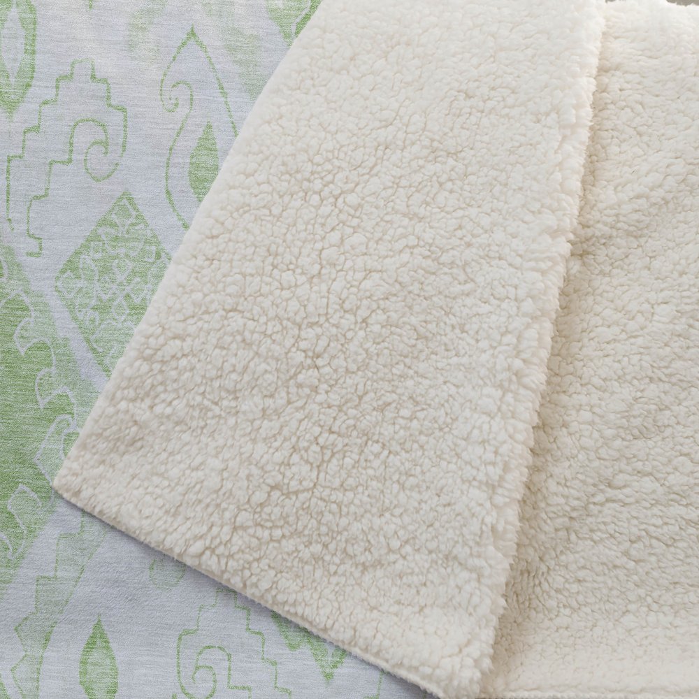 Premium Machine Washable ASB776 Aloe 50" x 70" Sherpa Throw Blanket. Picture 2