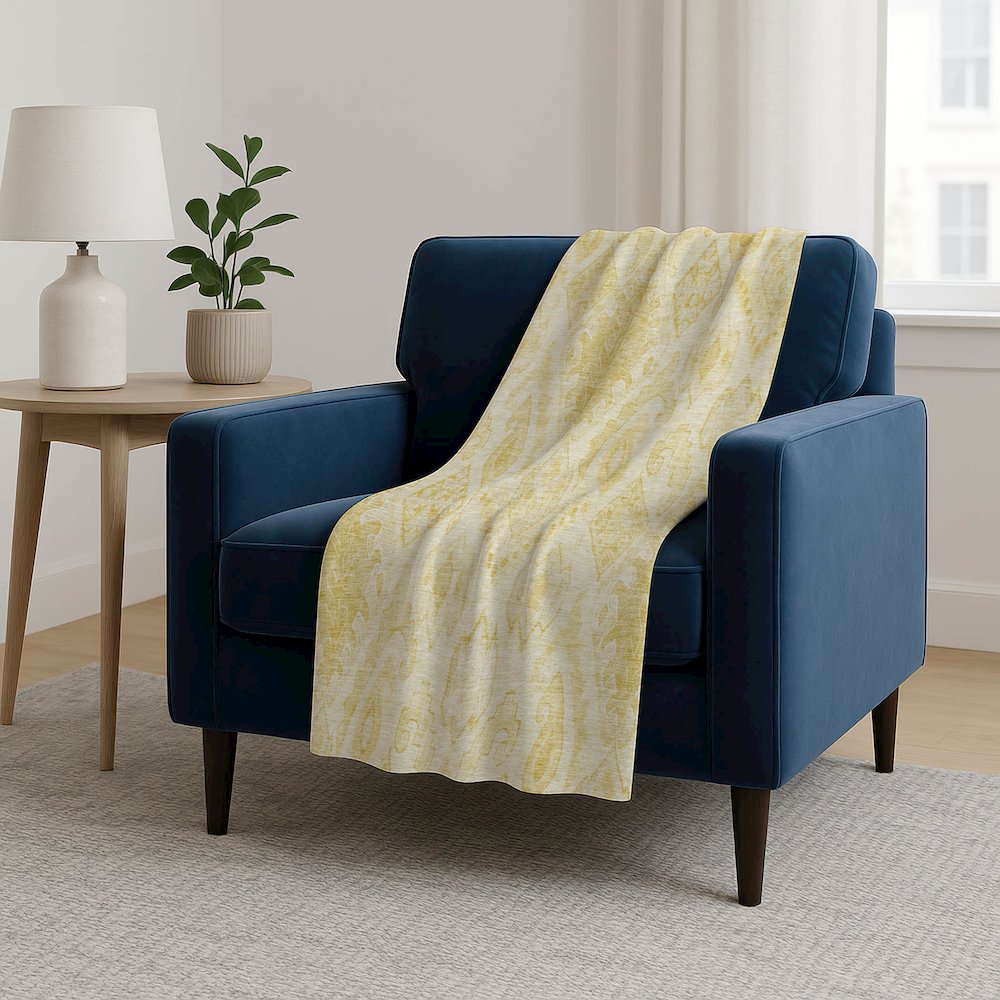 Premium Machine Washable ASB776 Gold 50" x 70" Sherpa Throw Blanket. Picture 5