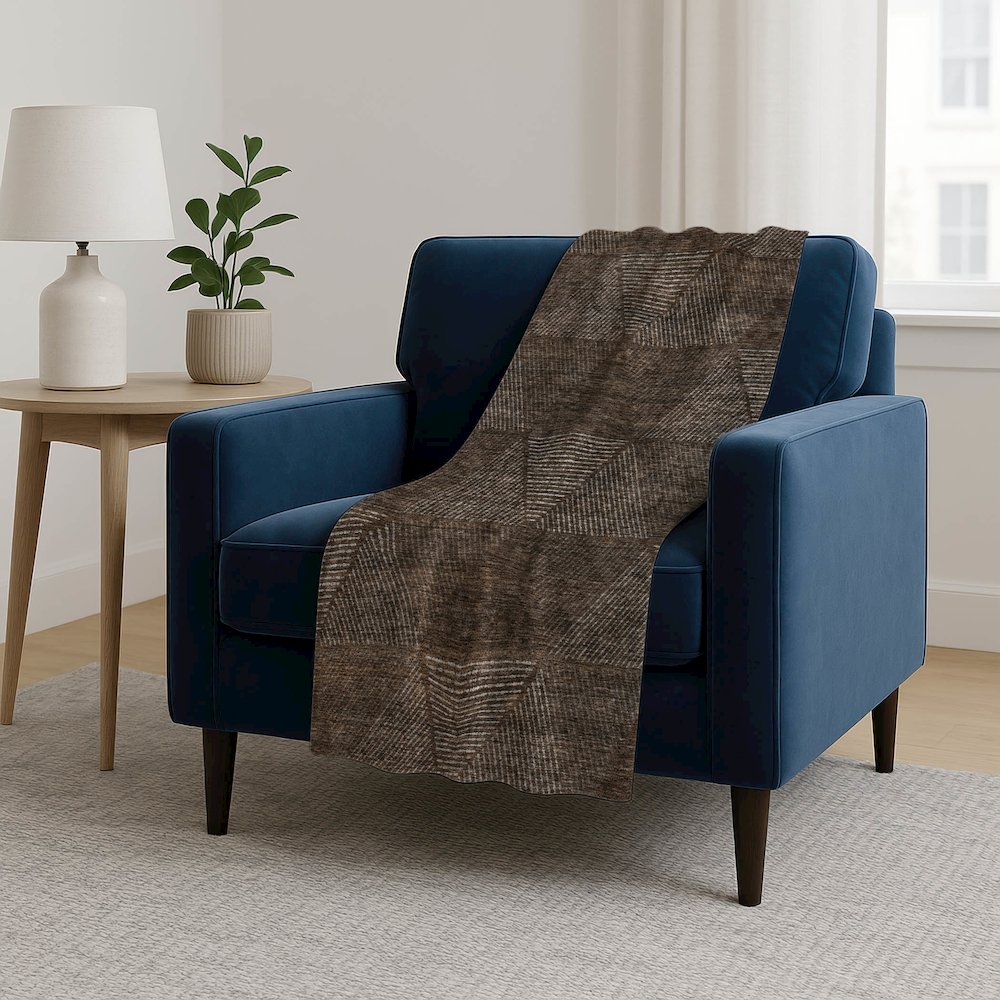 Premium Machine Washable ASB777 Brown 50" x 70" Sherpa Throw Blanket. Picture 5