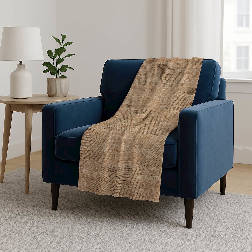 Premium Machine Washable ASB777 Copper 50" x 70" Sherpa Throw Blanket. Picture 5