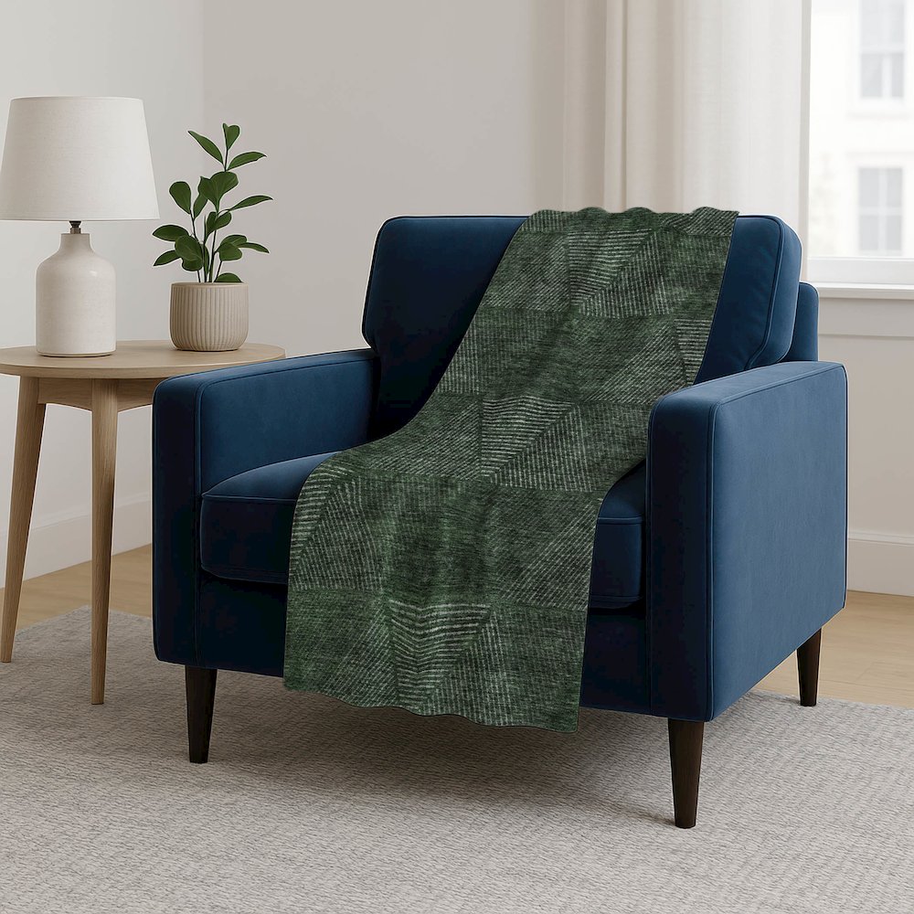 Premium Machine Washable ASB777 Fern 50" x 70" Sherpa Throw Blanket. Picture 5