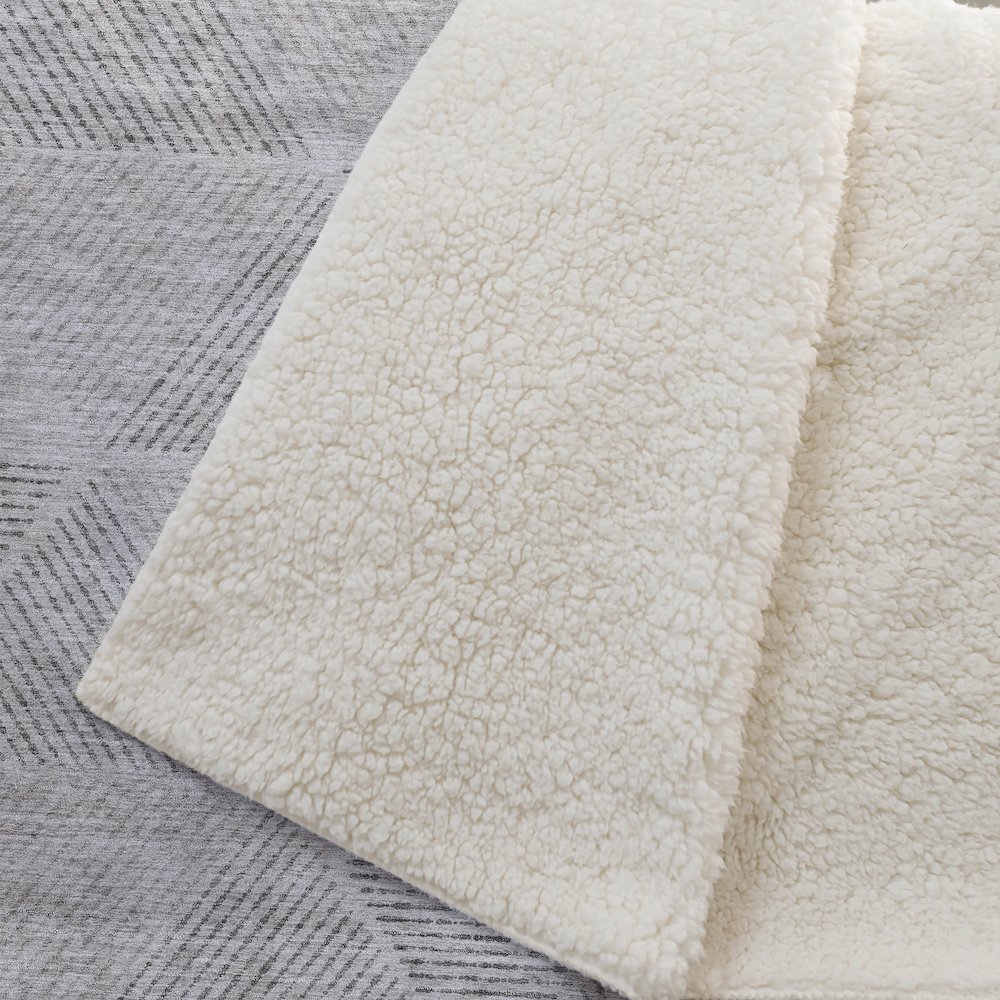 Premium Machine Washable ASB777 Taupe 50" x 70" Sherpa Throw Blanket. Picture 2
