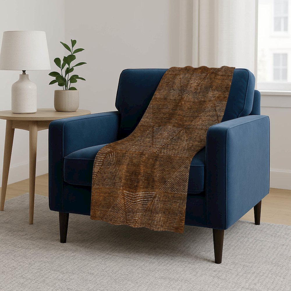 Premium Machine Washable ASB777 Terracotta 50" x 70" Sherpa Throw Blanket. Picture 5