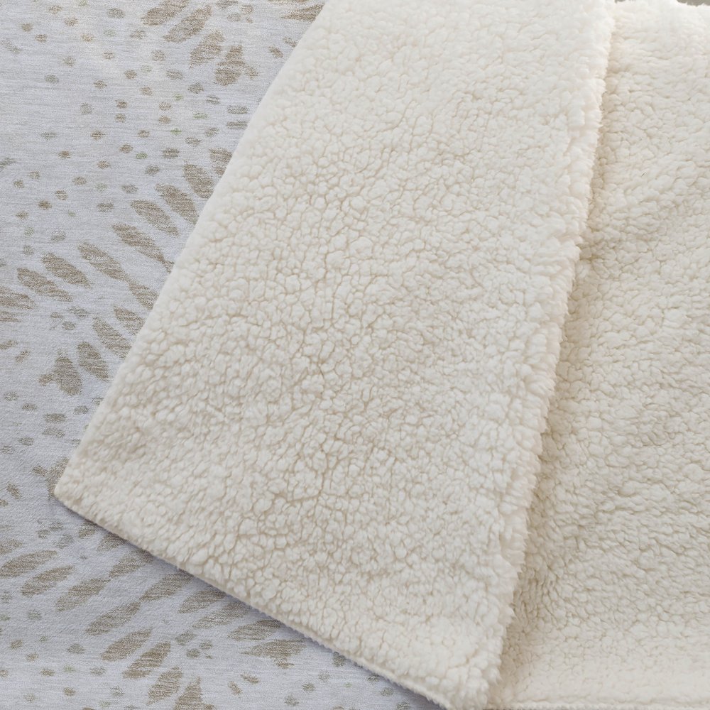 Premium Machine Washable ASB778 Beige 50" x 70" Sherpa Throw Blanket. Picture 2