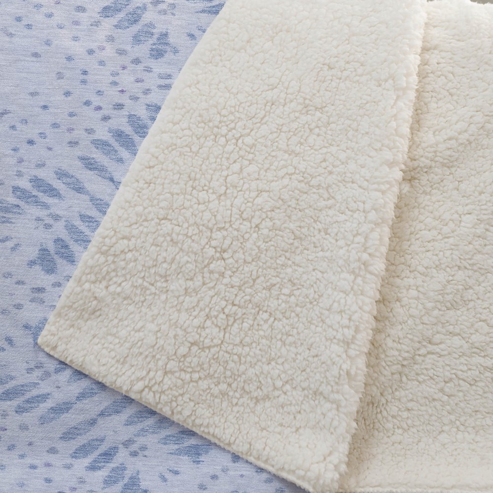 Premium Machine Washable ASB778 Blue 50" x 70" Sherpa Throw Blanket. Picture 2