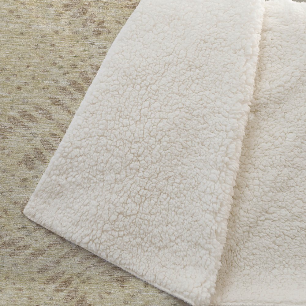 Premium Machine Washable ASB778 Gold 50" x 70" Sherpa Throw Blanket. Picture 2