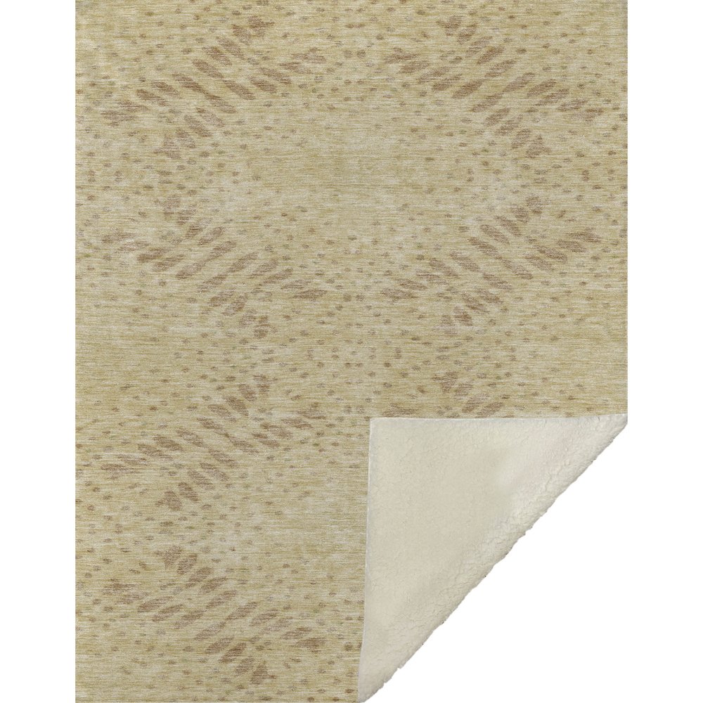 Premium Machine Washable ASB778 Gold 50" x 70" Sherpa Throw Blanket. Picture 1