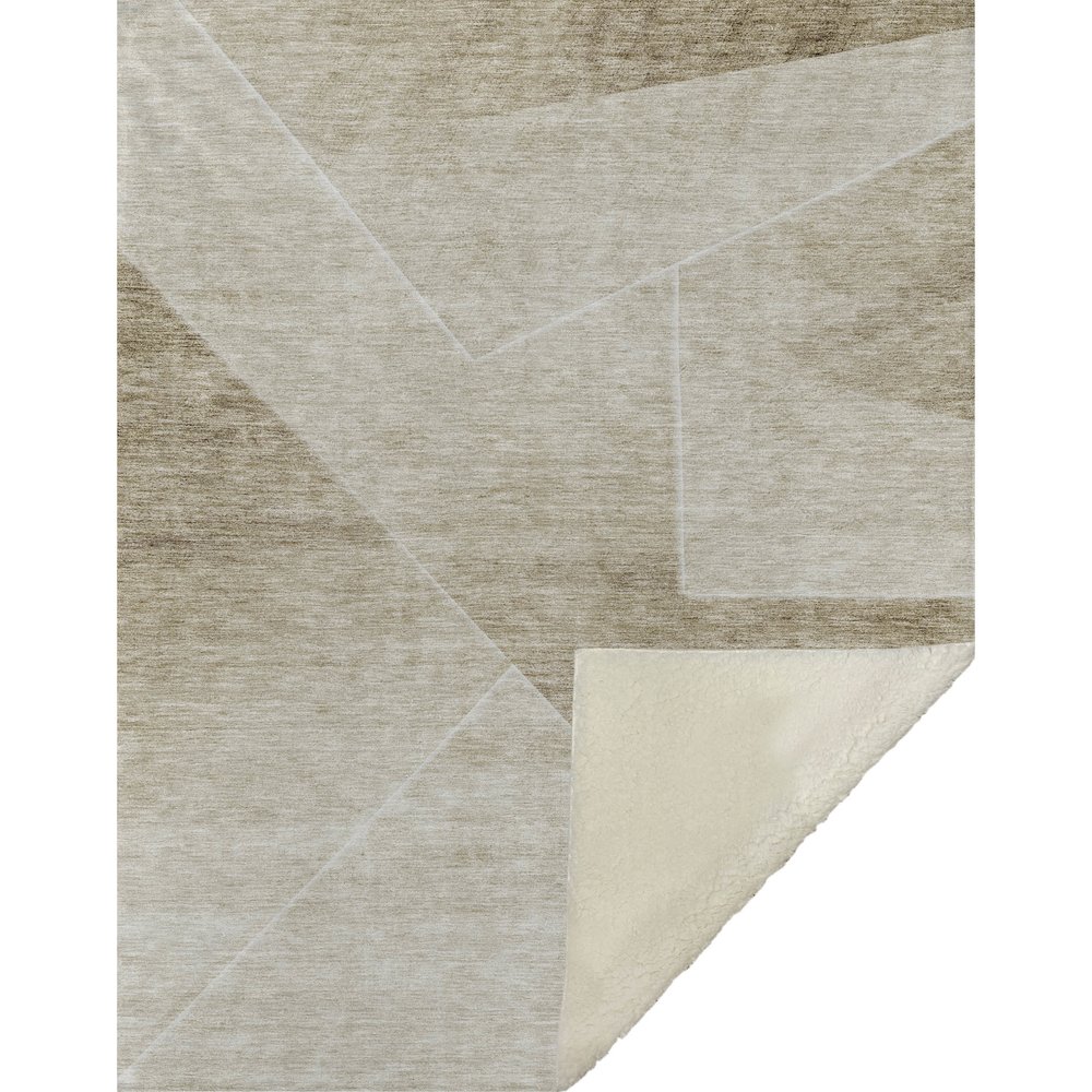 Premium Machine Washable ASB779 Beige 50" x 70" Sherpa Throw Blanket. Picture 1