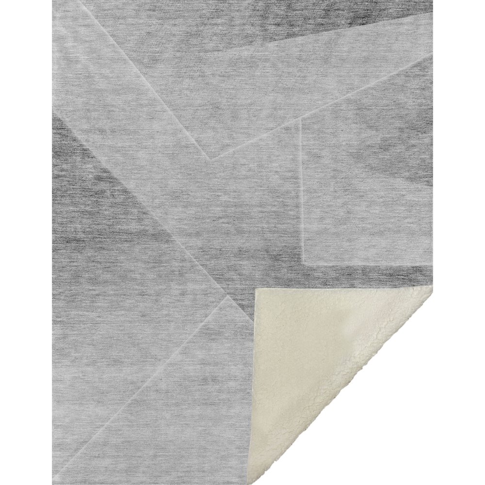 Premium Machine Washable ASB779 Gray 50" x 70" Sherpa Throw Blanket. Picture 1