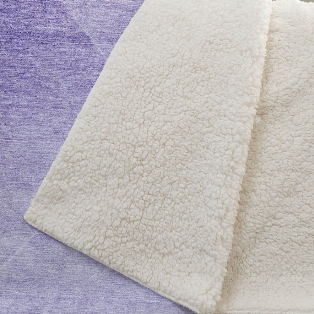 Premium Machine Washable ASB779 Purple 50" x 70" Sherpa Throw Blanket. Picture 2