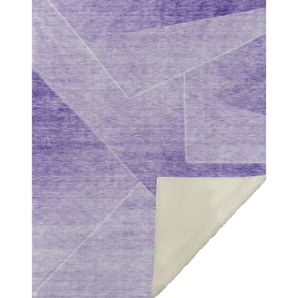 Premium Machine Washable ASB779 Purple 50" x 70" Sherpa Throw Blanket. Picture 1