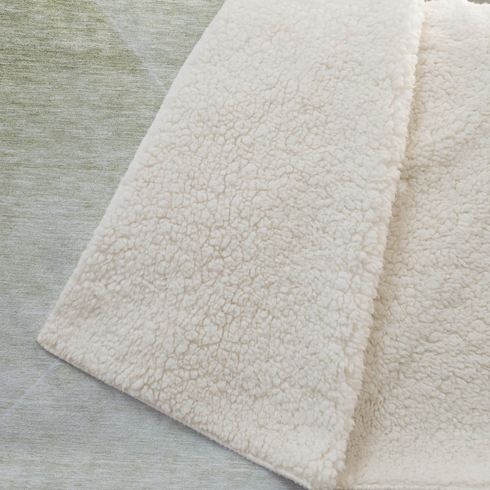 Premium Machine Washable ASB779 Sage 50" x 70" Sherpa Throw Blanket. Picture 2