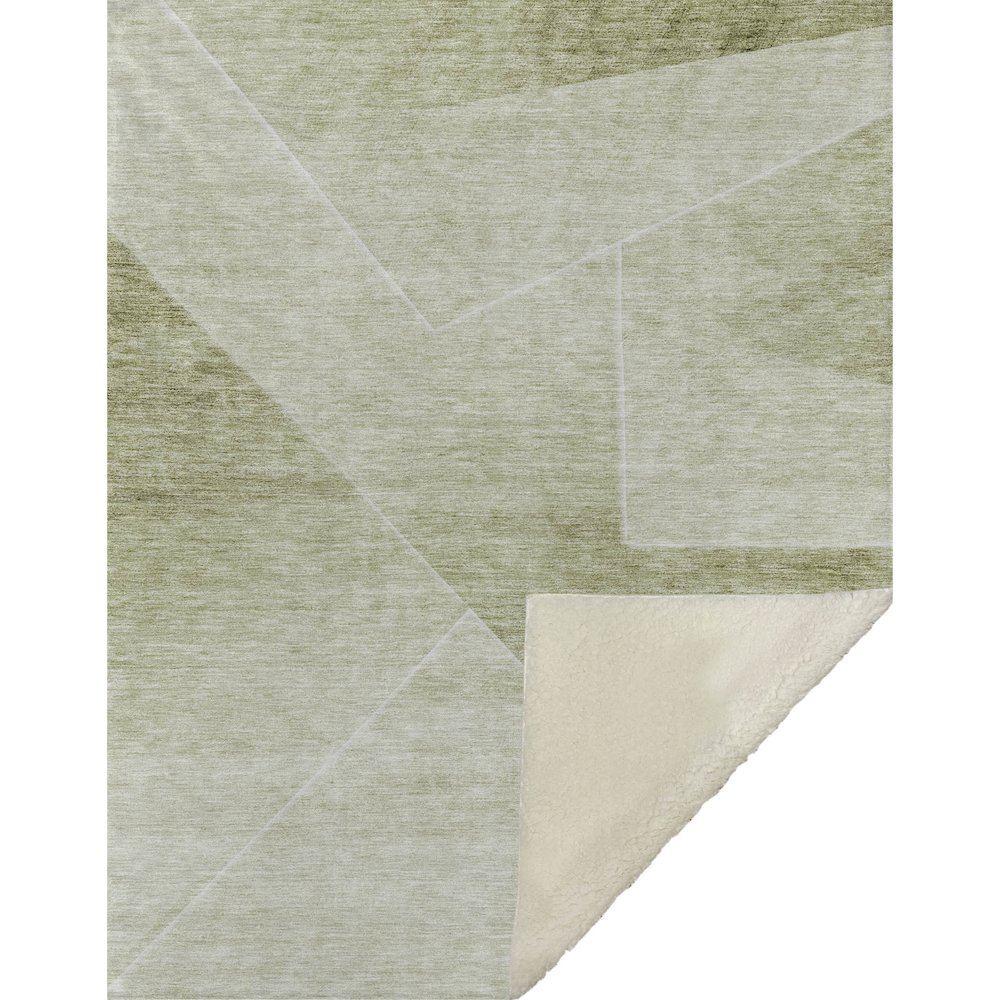 Premium Machine Washable ASB779 Sage 50" x 70" Sherpa Throw Blanket. Picture 1