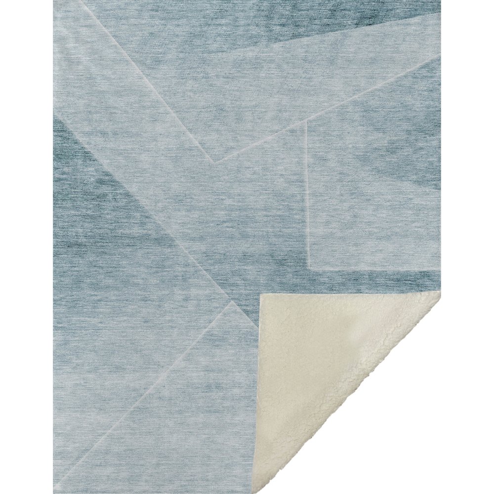 Premium Machine Washable ASB779 Teal 50" x 70" Sherpa Throw Blanket. Picture 1