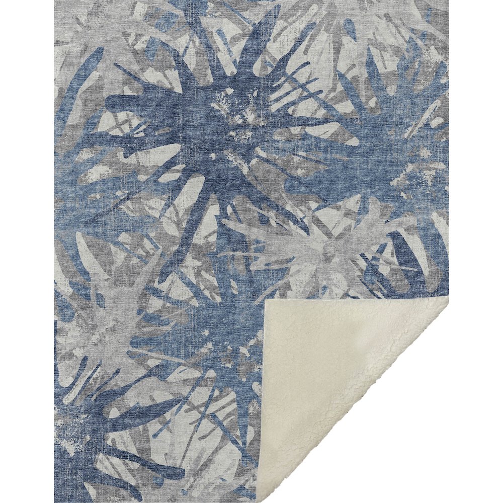 Premium Machine Washable ASB77 Blue 50" x 70" Sherpa Throw Blanket. Picture 1