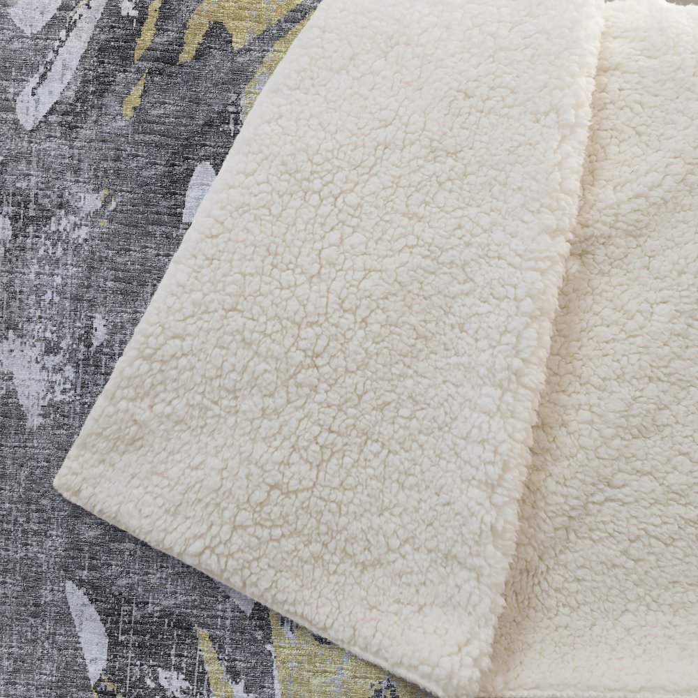 Premium Machine Washable ASB77 Gilded 50" x 70" Sherpa Throw Blanket. Picture 2