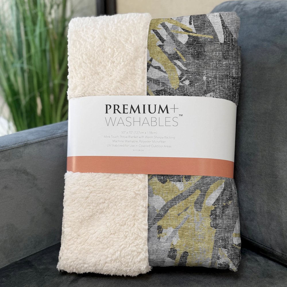 Premium Machine Washable ASB77 Gilded 50" x 70" Sherpa Throw Blanket. Picture 3