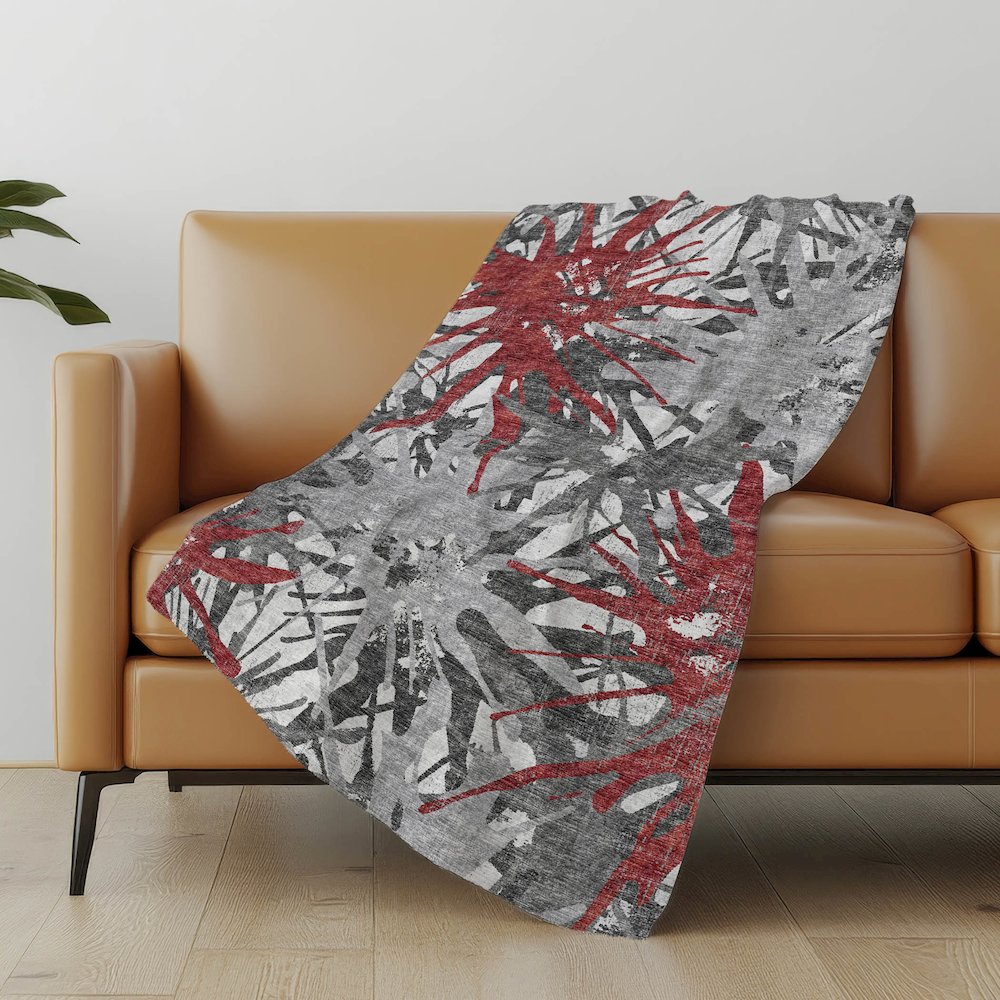Premium Machine Washable ASB77 Red 50" x 70" Sherpa Throw Blanket. Picture 4
