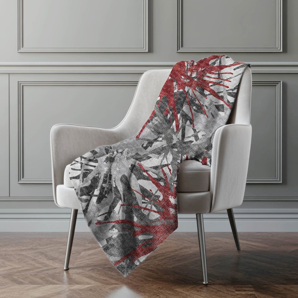 Premium Machine Washable ASB77 Red 50" x 70" Sherpa Throw Blanket. Picture 5