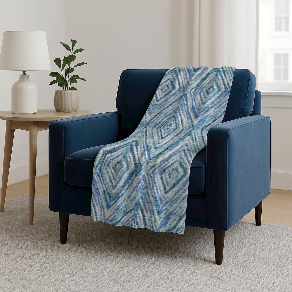 Premium Machine Washable ASB780 Blue 50" x 70" Sherpa Throw Blanket. Picture 5