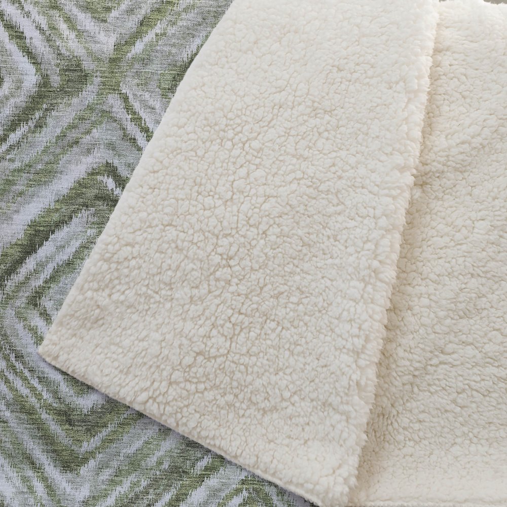 Premium Machine Washable ASB781 Aloe 50" x 70" Sherpa Throw Blanket. Picture 2