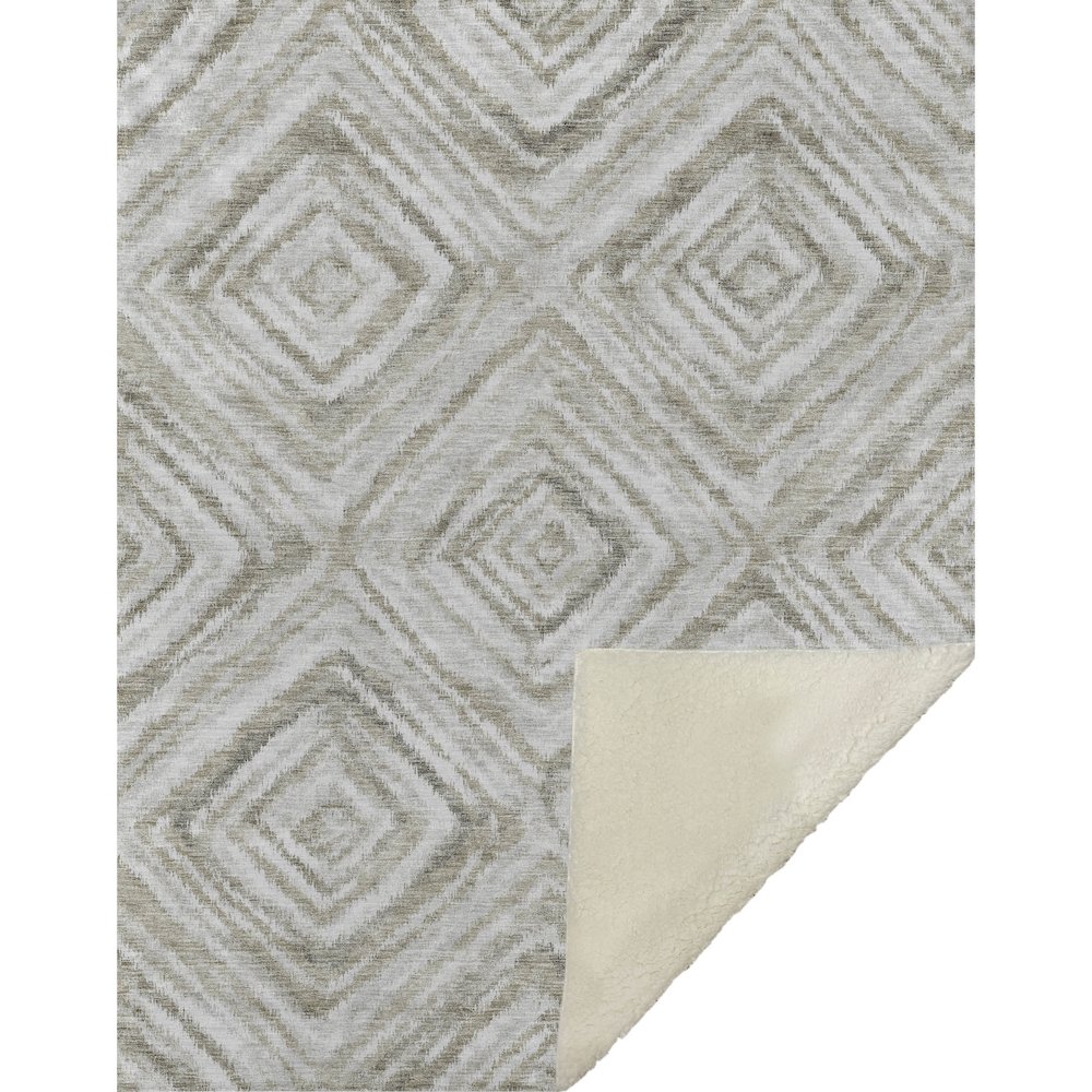 Premium Machine Washable ASB781 Beige 50" x 70" Sherpa Throw Blanket. Picture 1
