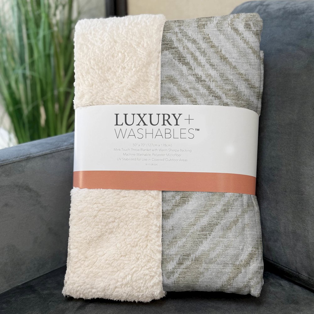 Premium Machine Washable ASB781 Beige 50" x 70" Sherpa Throw Blanket. Picture 3