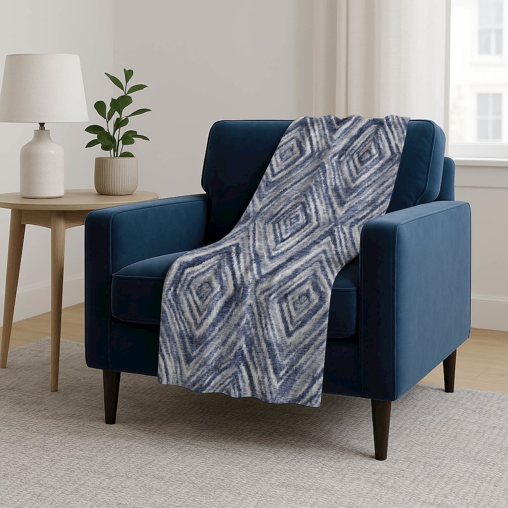 Premium Machine Washable ASB781 Blue 50" x 70" Sherpa Throw Blanket. Picture 5