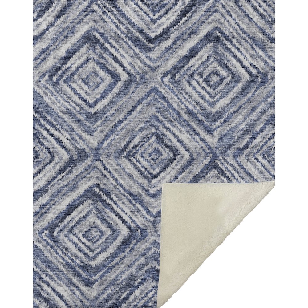 Premium Machine Washable ASB781 Blue 50" x 70" Sherpa Throw Blanket. Picture 1
