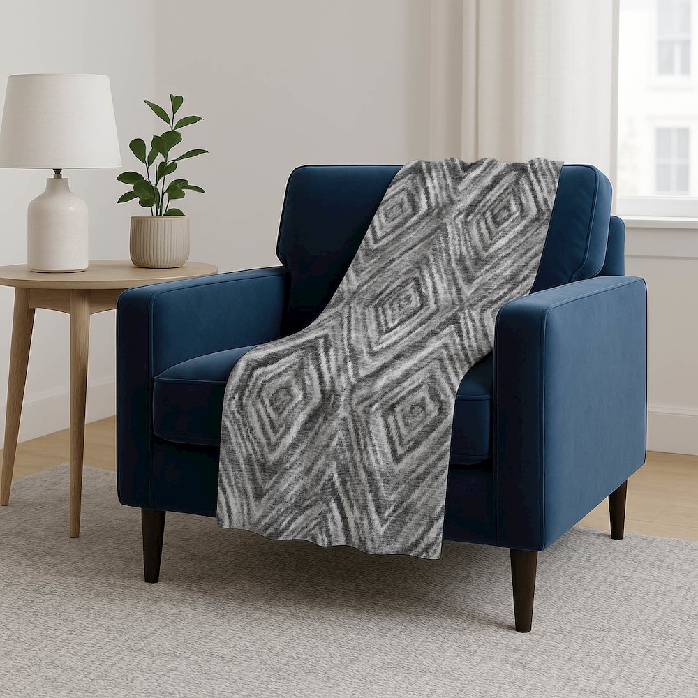 Premium Machine Washable ASB781 Gray 50" x 70" Sherpa Throw Blanket. Picture 5