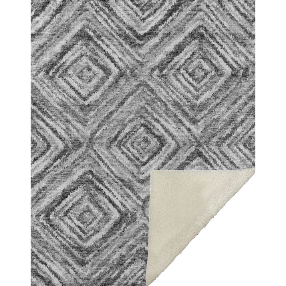 Premium Machine Washable ASB781 Gray 50" x 70" Sherpa Throw Blanket. Picture 1